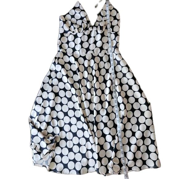 Alyn Paige Vtg Y2K Halter Midi Satin Dress Polka Dot Baby Doll Marilyn Size 5/6 - Picture 6 of 8